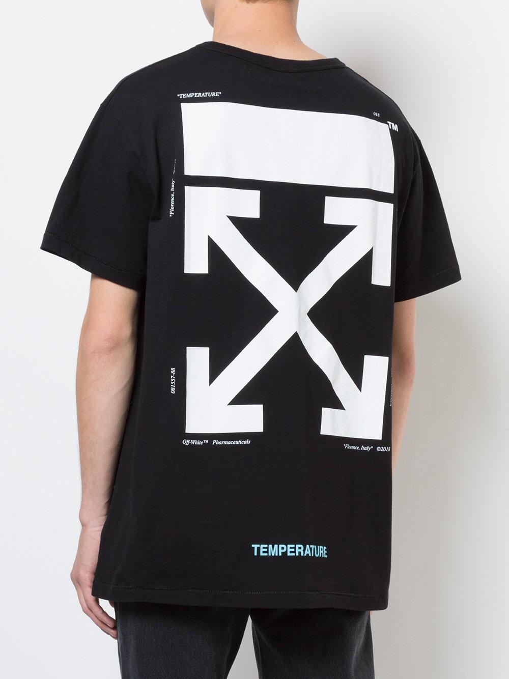 Lyst - Off-White c/o Virgil Abloh Temperature Arrows T-shirt in Black ...