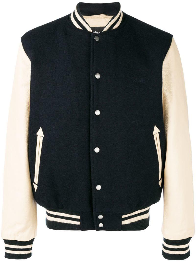 Lyst - Schott Nyc Varsity Jacket in Blue for Men