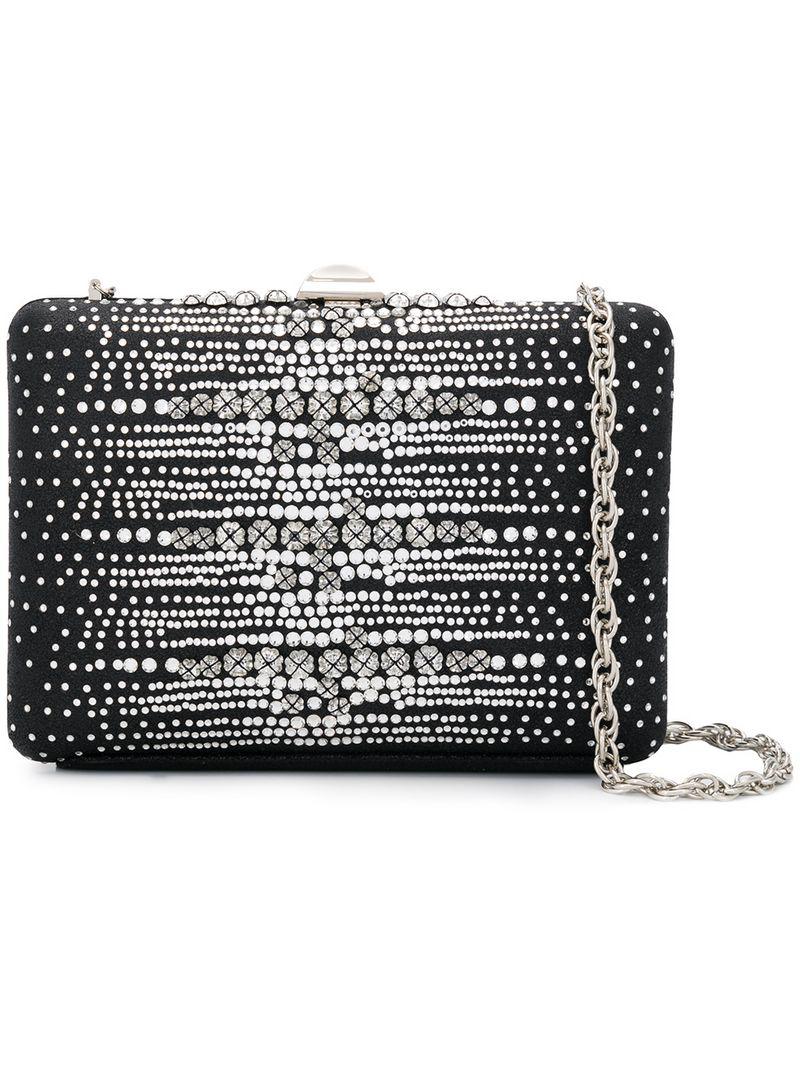 Lyst - Rodo Crystal Embellished Clutch Bag in Black
