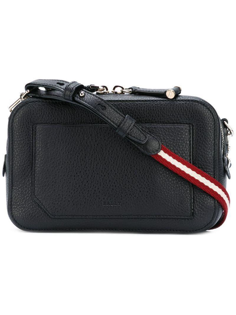 Lyst Bally Striped Strap Crossbody Bag in Black