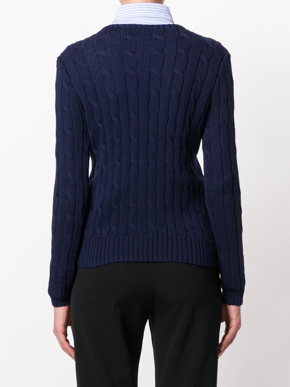 ralph lauren blue cable knit jumper