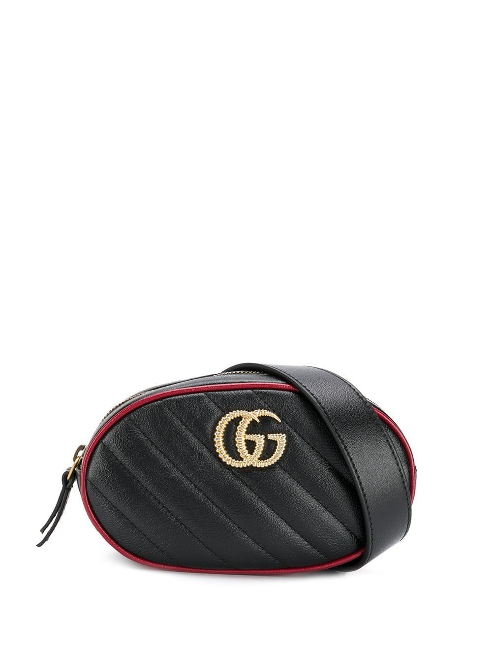 Gucci GG Marmont Matelassé Belt Bag in Black - Lyst