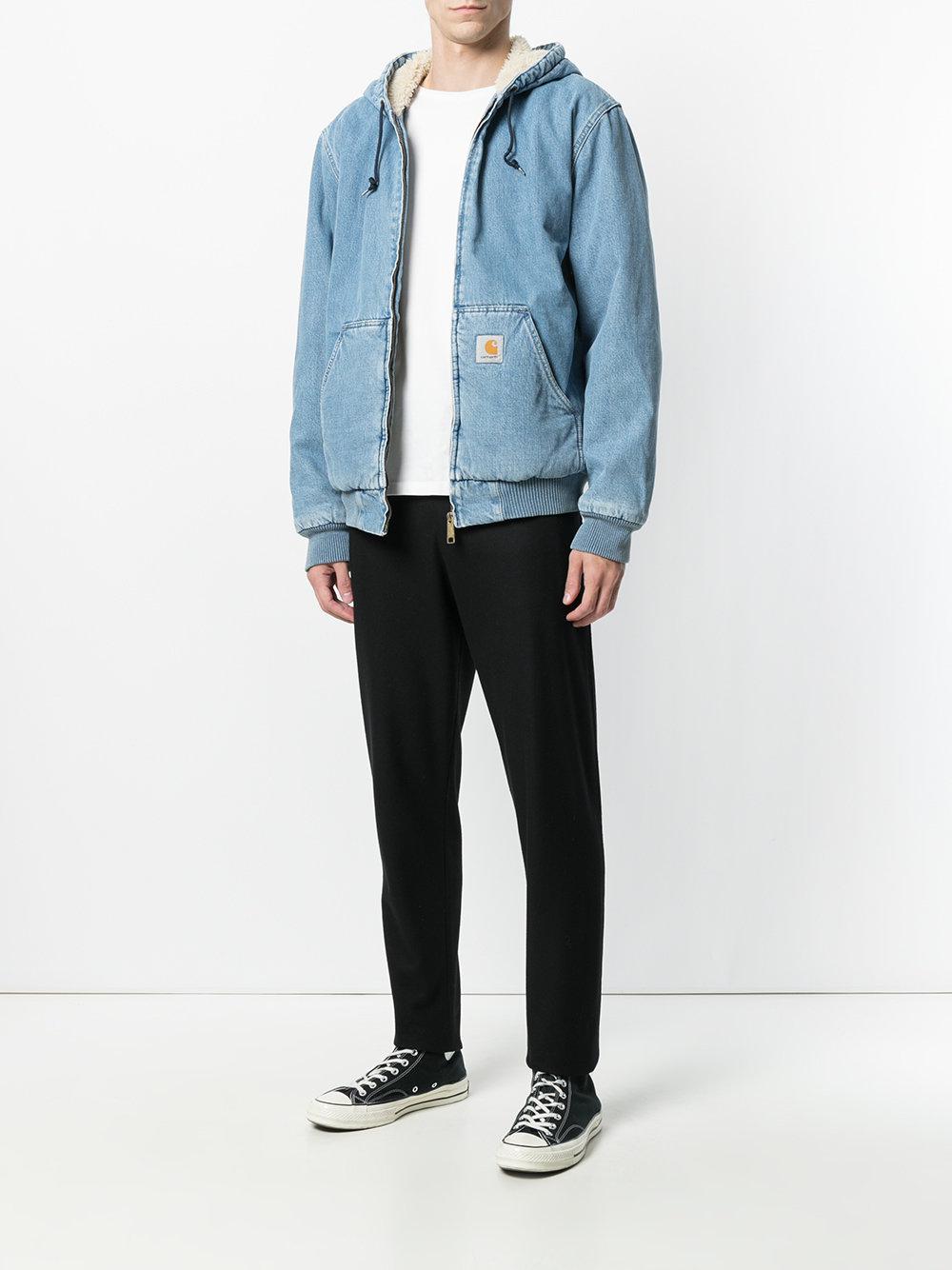 Lyst Carhartt Shearling Denim Jacket in Blue for Men