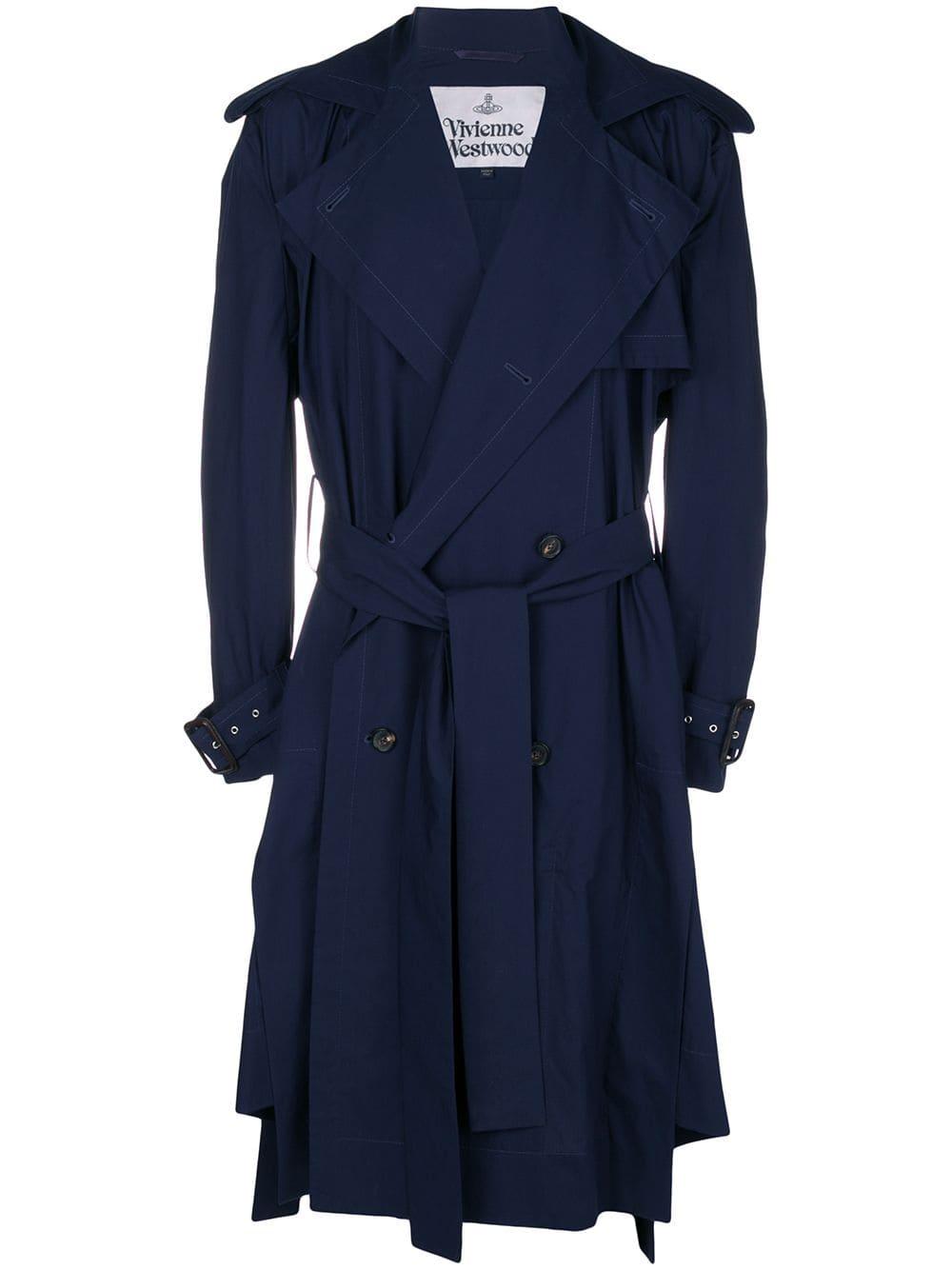 Vivienne Westwood Cotton Oversized Trench Coat in Blue for Men - Lyst
