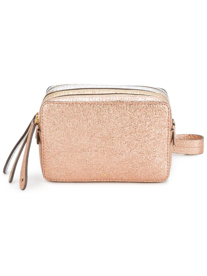 Lyst Anya Hindmarch Mini Clutch Bag With Wrist Strap In Metallic Gallery