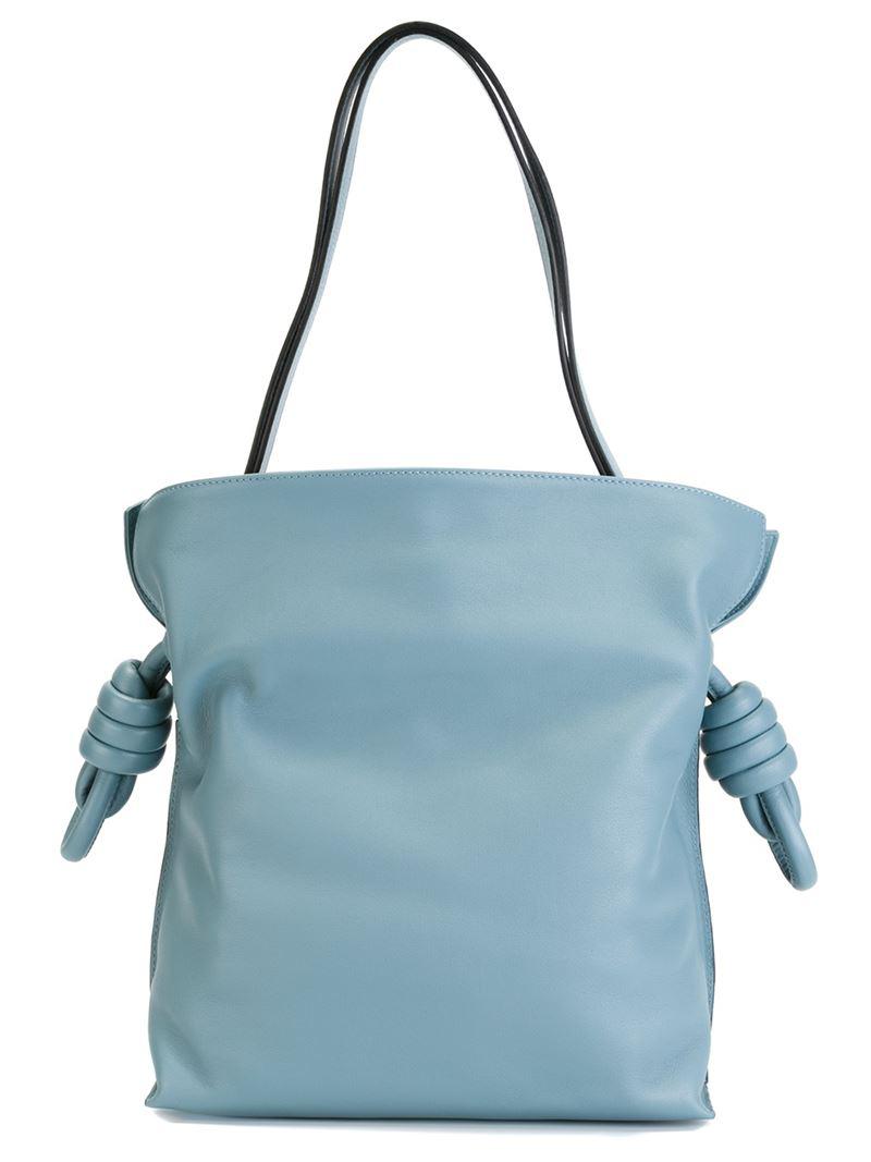 Loewe Large Flamenco Leather Shoulder Bag in Blue - Lyst