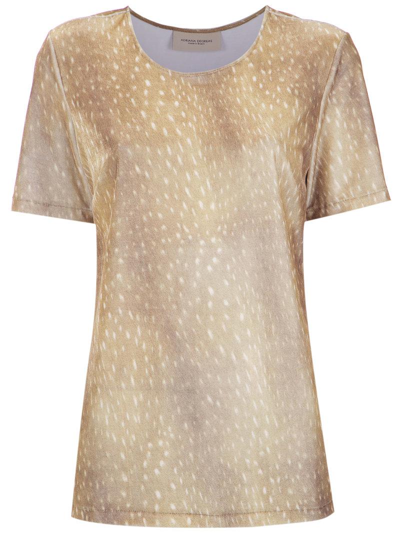Lyst Degreas Printed Velvet Top In lyst degreas printed velvet top in