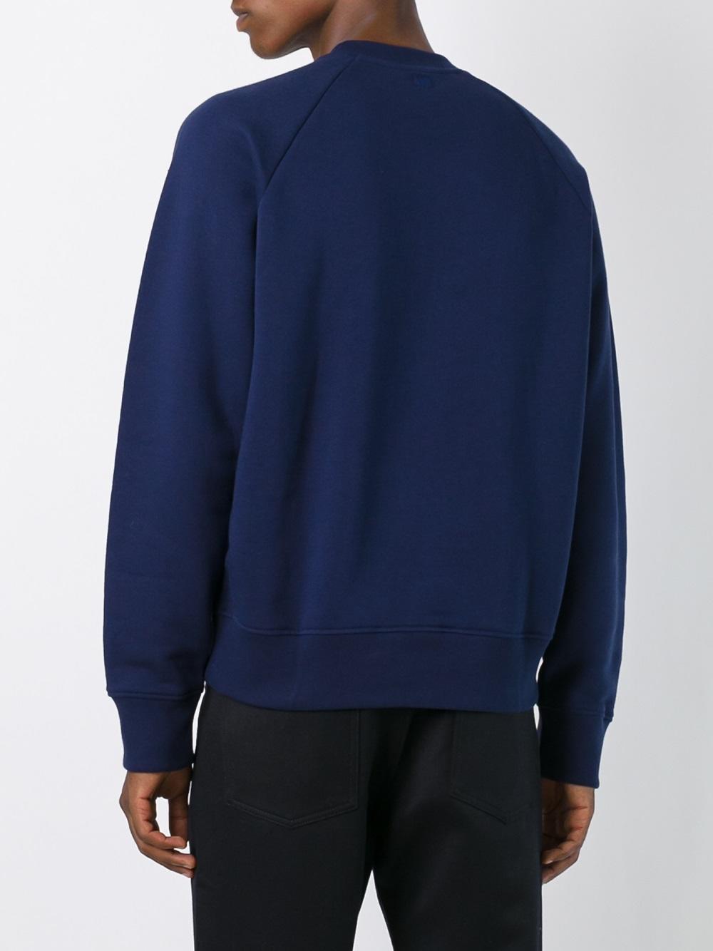 AMI Oversized Crew Neck Sweatshirt in Blue for Men - Lyst