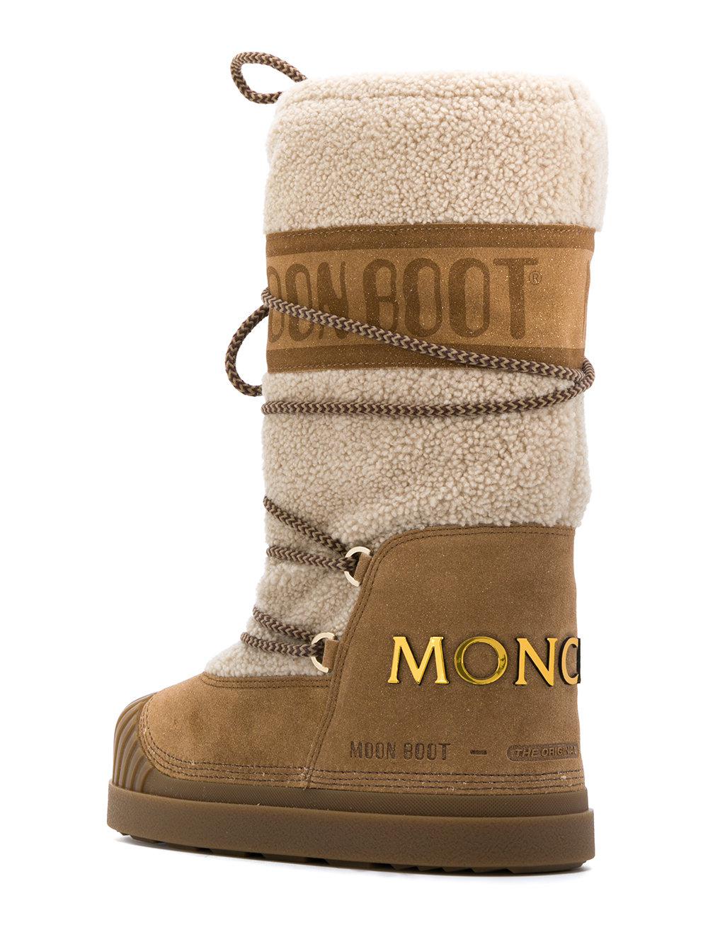 Moncler Moon Boots in Brown - Lyst