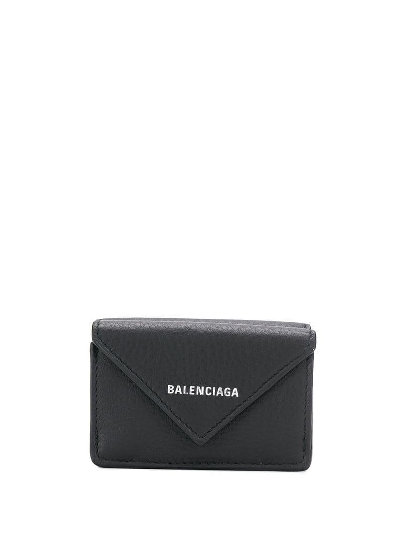 Balenciaga Papier Mini Wallet in Black - Lyst