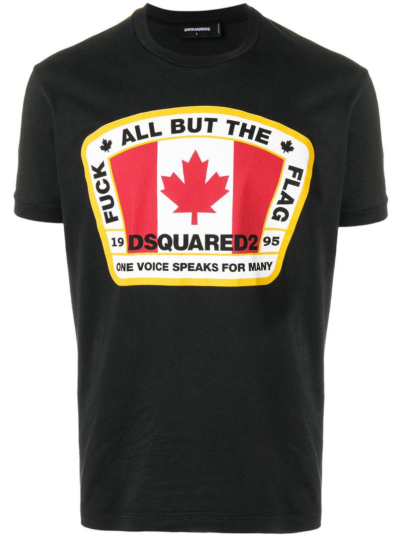 DSquared² Canadian Flag Tshirt in Black for Men Lyst