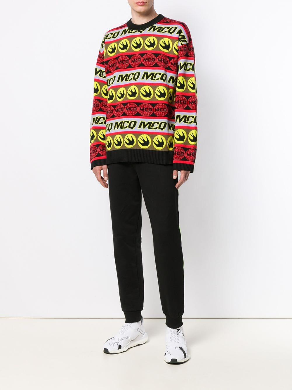 McQ Intarsia Logo Jumper in Black for Men - Lyst