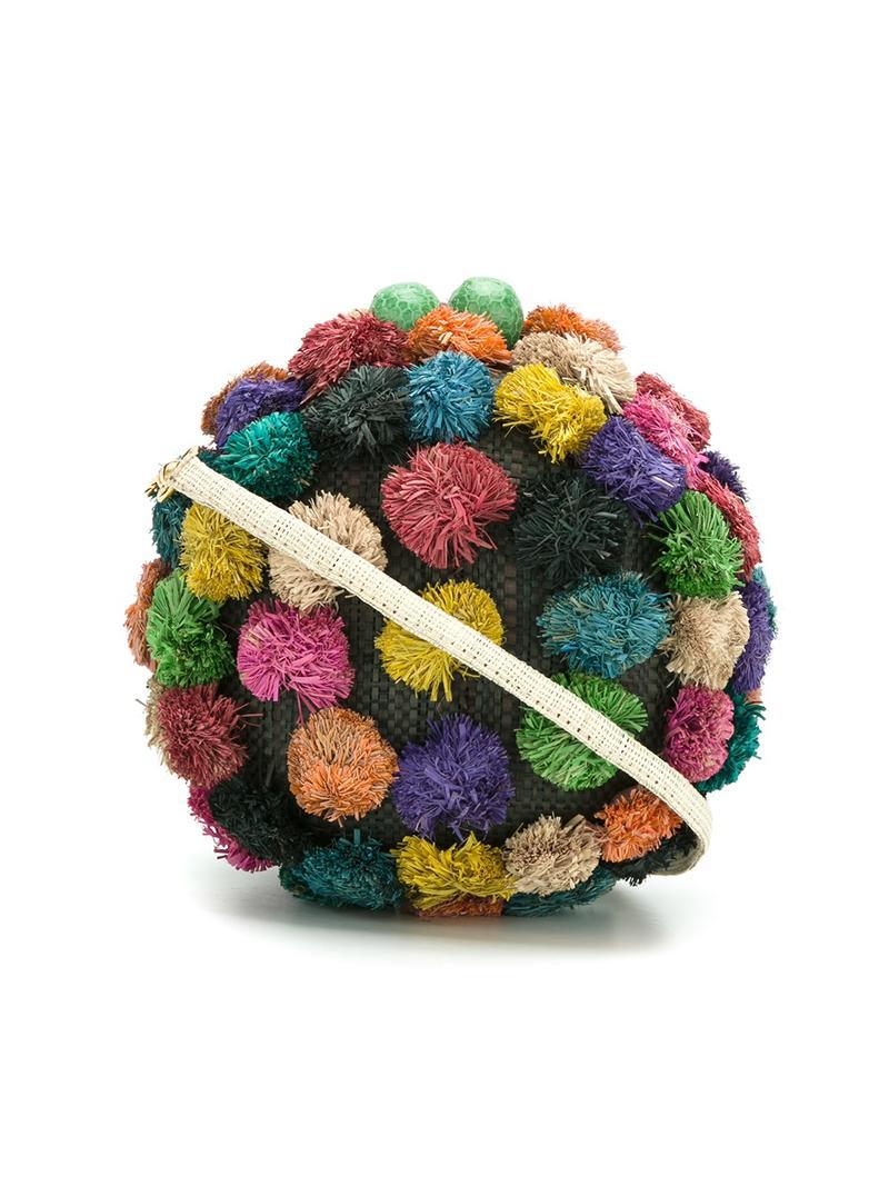 Lyst Serpui Straw Clutch Bag in Black