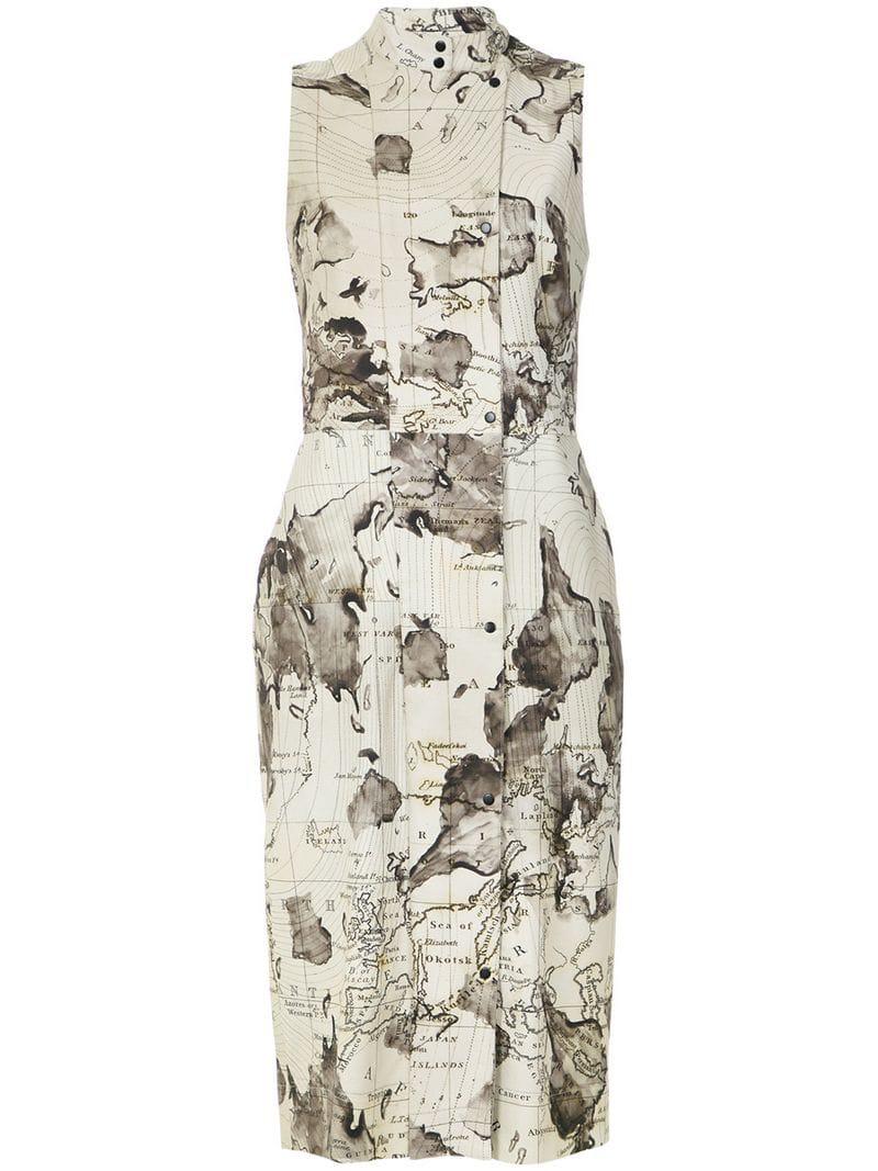 Lyst Andrea Marques Maps Print Shift Dress Andrea Marques Women S Maps Print Shift Dress