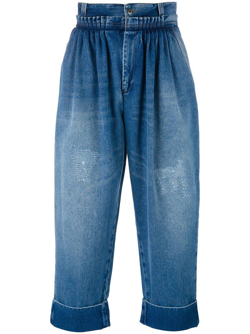 J.W. Anderson Cropped Pleated Front Jeans in Blue for Men - Lyst