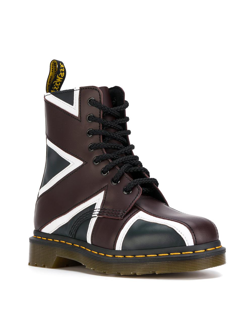 Dr. Martens Leather Pascal Union Jack Boots in Blue Lyst