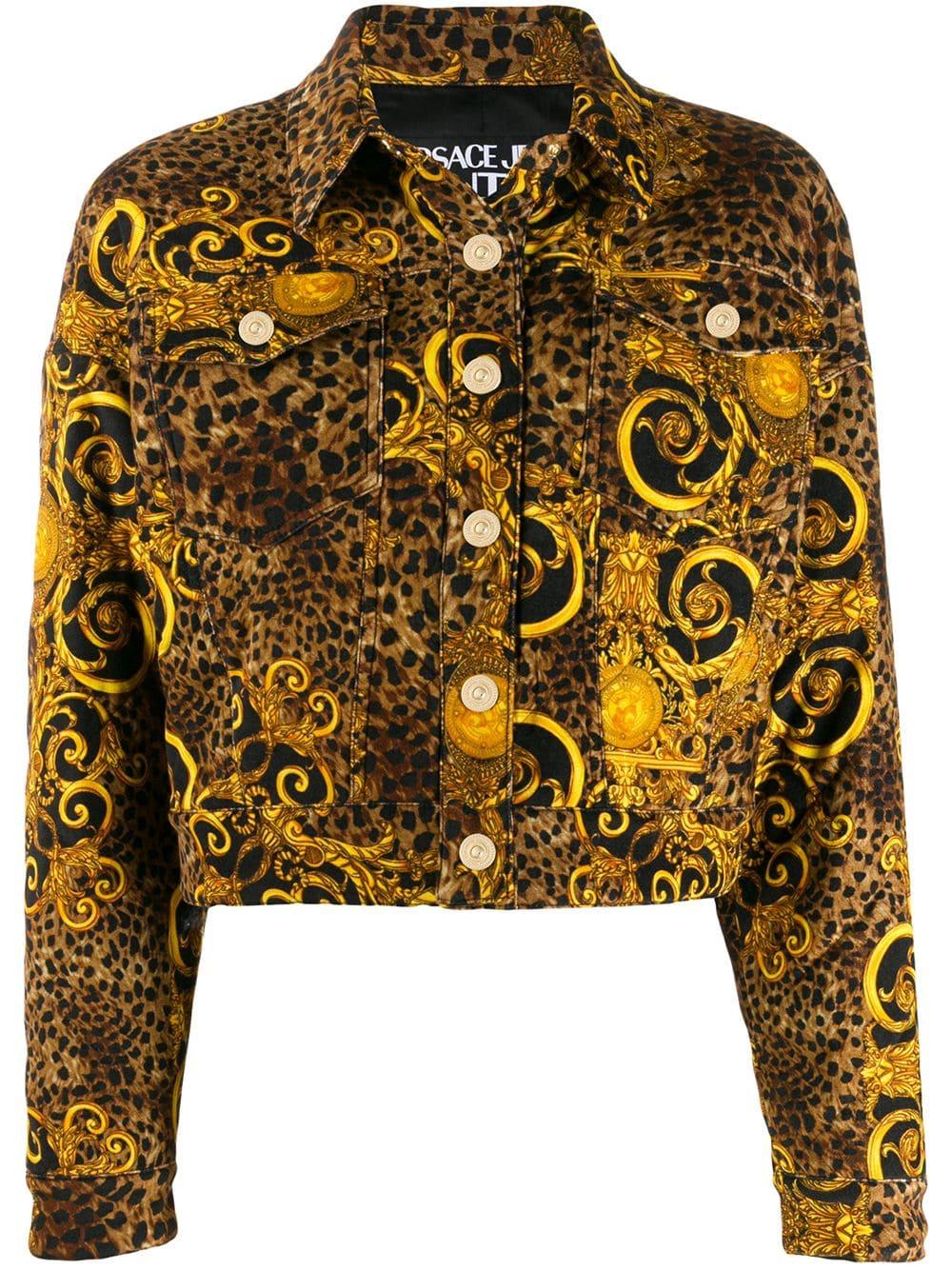 Versace Jeans Baroque Leopardprint Jacket in Yellow Versace Jeans Baroque Leopardprint Jacket in Yellow