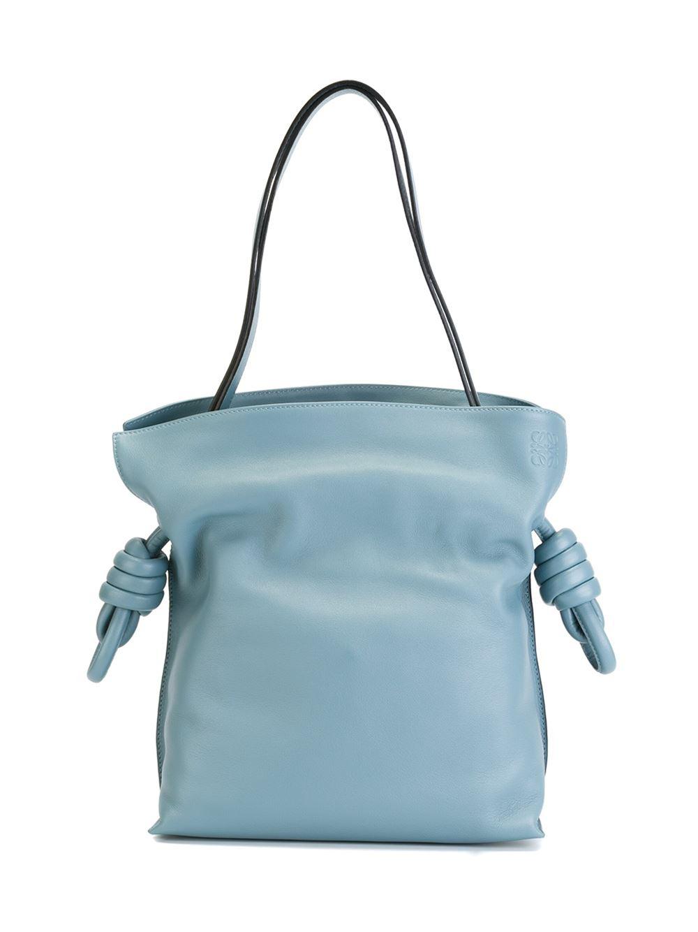 Loewe Large Flamenco Leather Shoulder Bag in Blue - Lyst