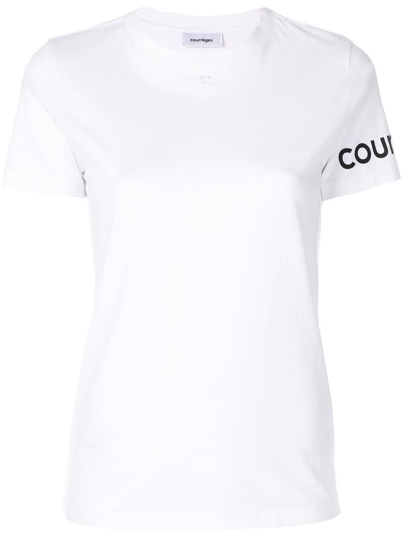 Lyst - Courreges Logo Print T-shirt in White