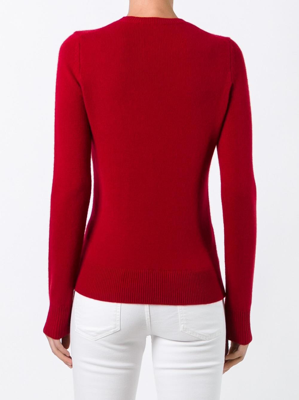 Download Lyst - Theory Crew Neck Sweater in Red