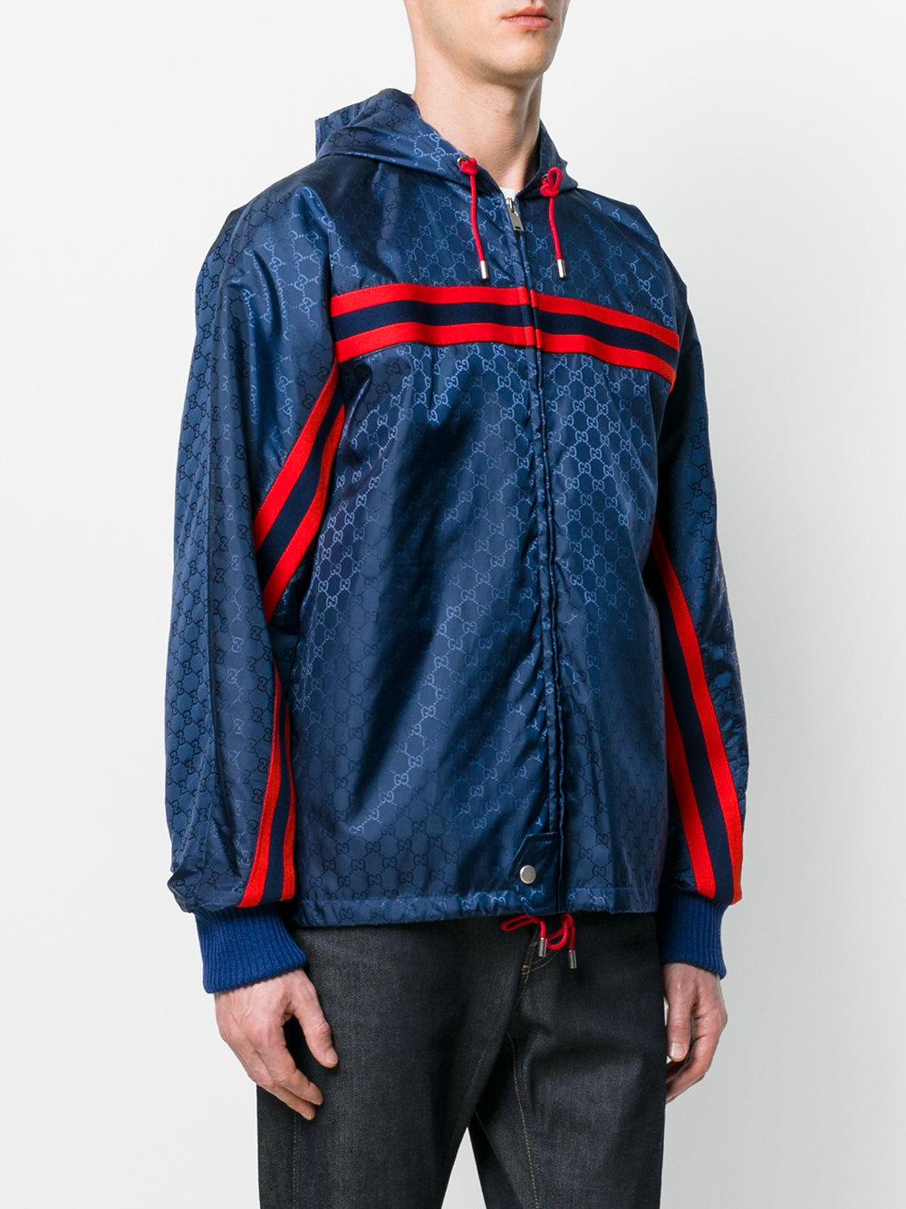 Gucci Monogram Shell Jacket in Blue for Men - Lyst