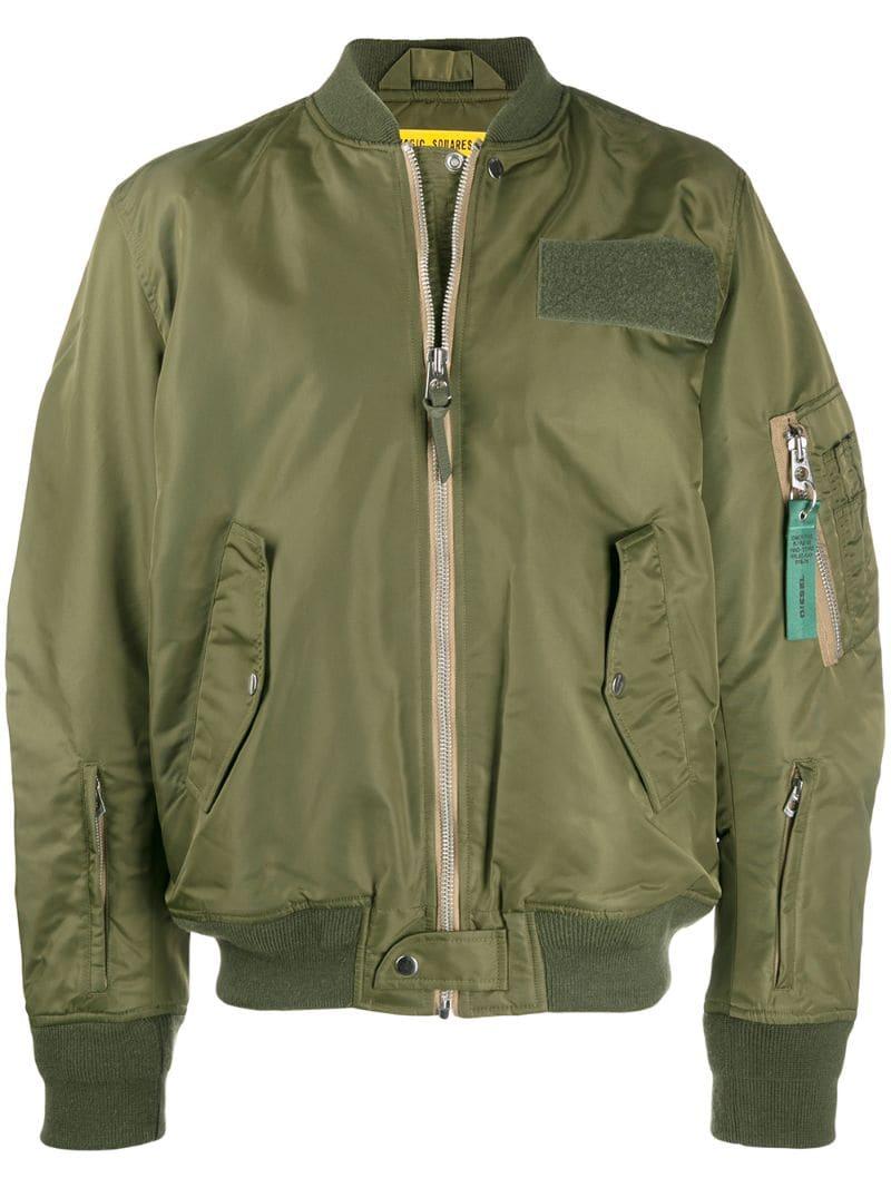 DIESEL Oversize Bomber Jacket in Green for Men - Lyst