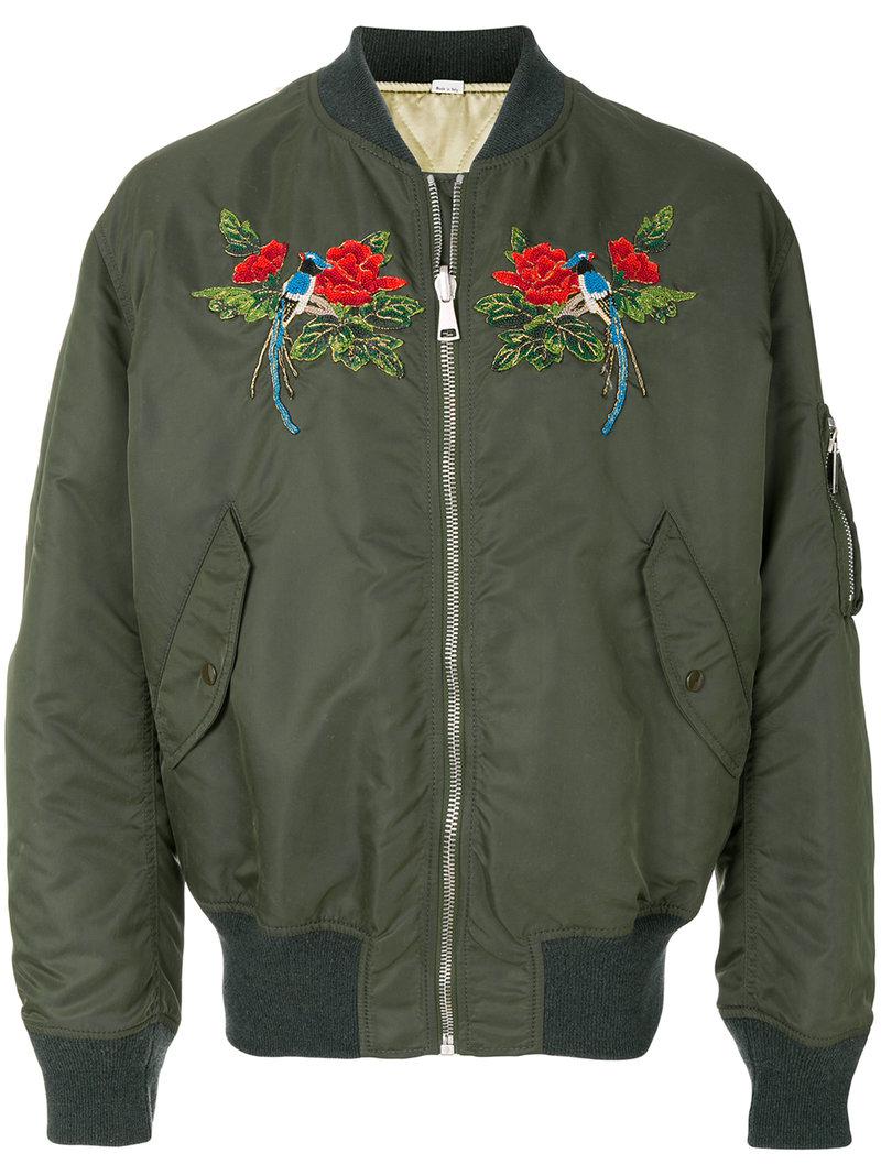 Gucci Beaded Bomber Jacket in Green for Men - Lyst