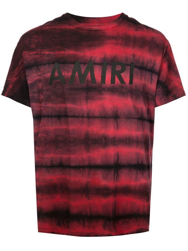 Lyst - Amiri Logo Print Tie-dye T-shirt in Red for Men - Save 37%