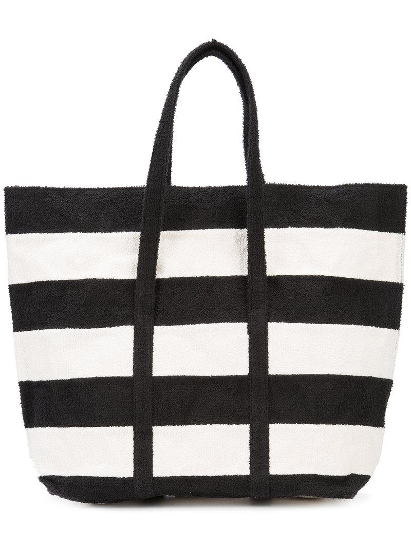 Lyst - Zilla Striped Shopper Bag in Black