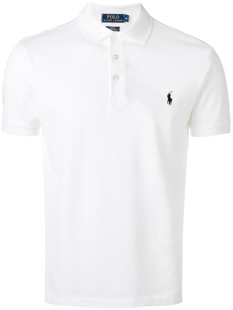Lyst - Polo Ralph Lauren Logo Embroidery Polo Shirt in White for Men