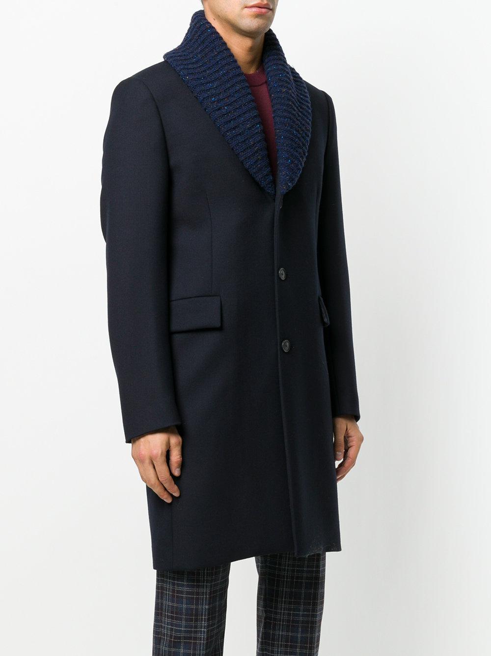 Lyst - Paul Smith Gents Shawl Collar Coat in Blue for Men