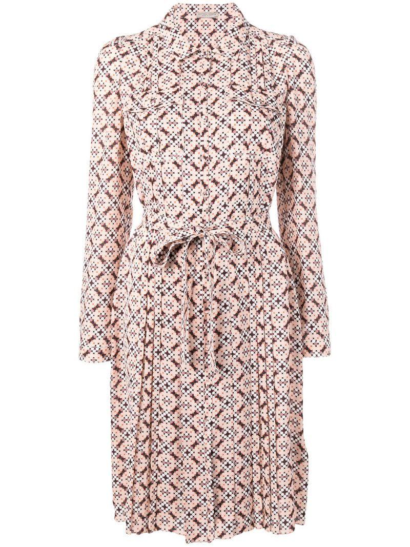 Lyst - Bottega Veneta Printed Shirt Dress in Pink