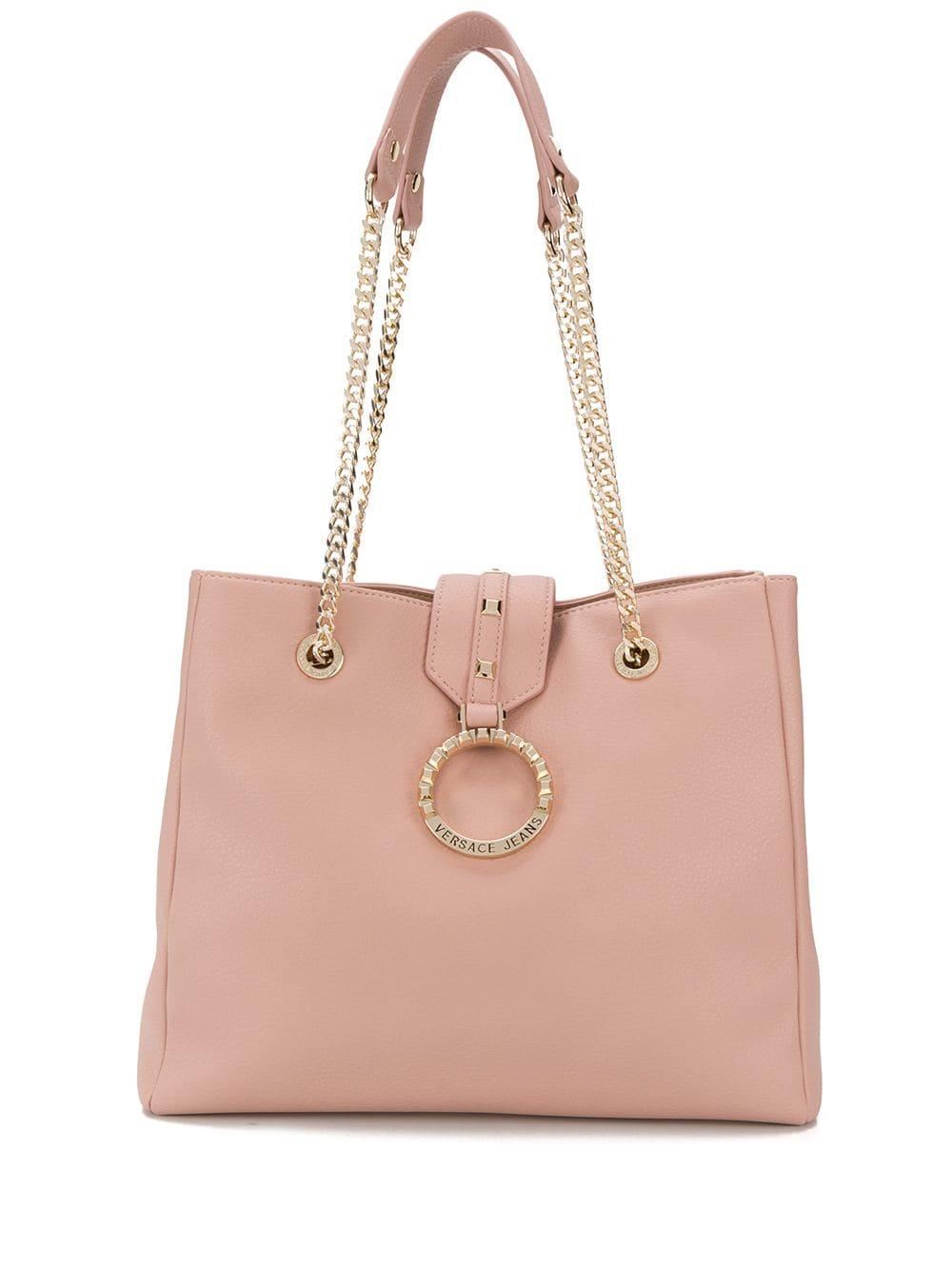 Versace Jeans Synthetic Logo Shoulder Bag in Pink Lyst