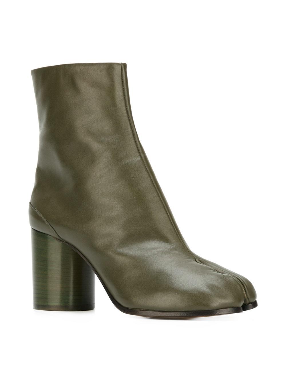 maison margiela green tabi slingback heels