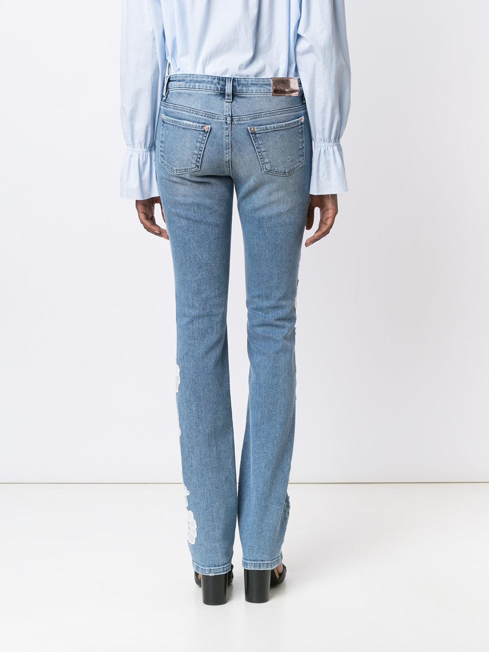 Lyst - Blumarine Italian Lace Appliqué Jeans in Blue