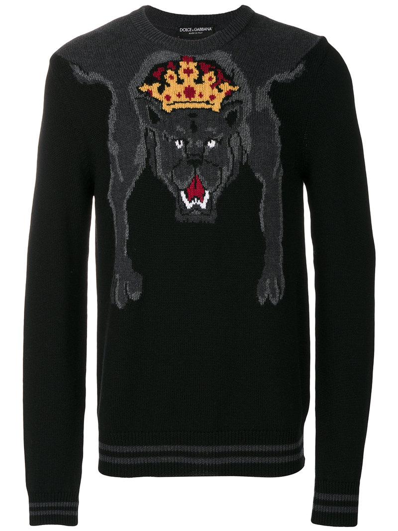 Lyst Dolce Gabbana Royal Black Panther Jumper In Black lyst dolce gabbana royal black panther jumper in black