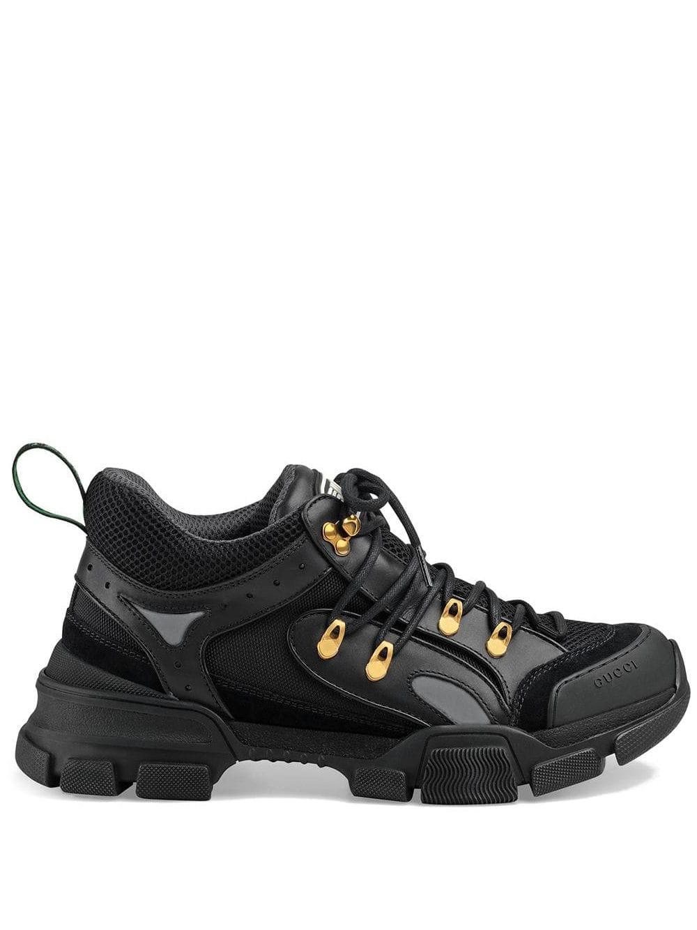 Gucci Rubber Flashtrek Sneakers in Black Leather (Black) for Men - Lyst
