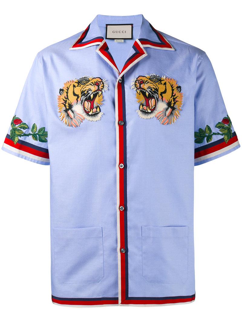 gucci tiger shirt button up