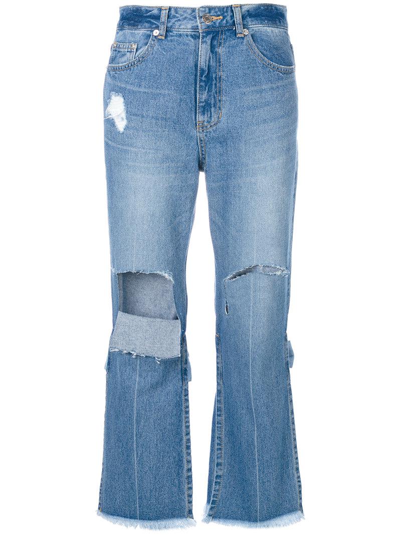 blue ripped jeans women's