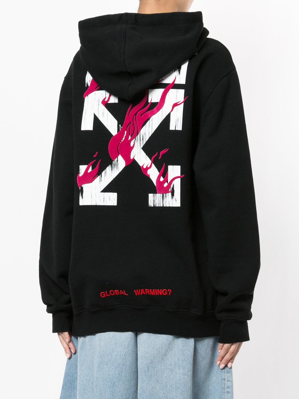 Off-White c/o Virgil Abloh Cotton Global Warming Hoodie in Black - Lyst