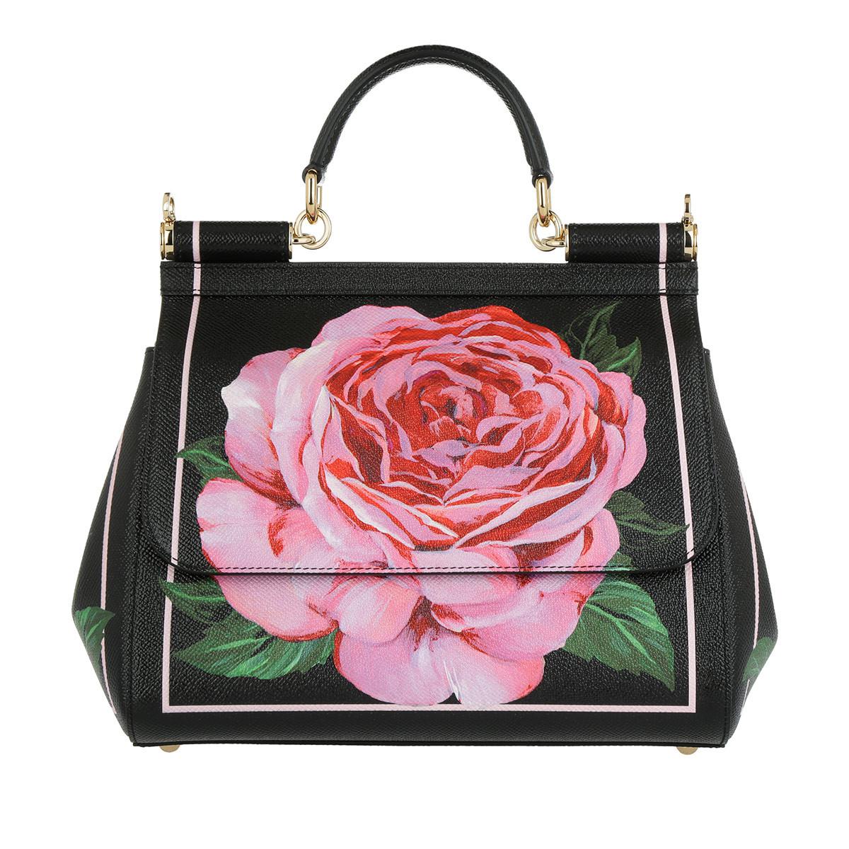 Lyst - Dolce & Gabbana Sicily Roses Tote Bag Medium Dauphine Leather ...