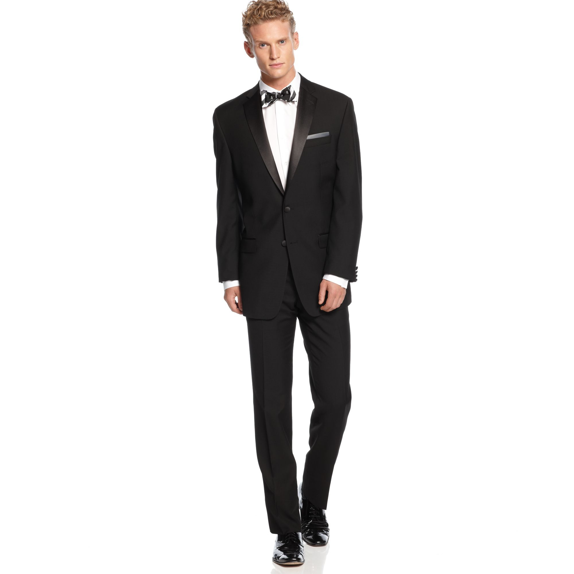 Calvin Klein Black Solid Tuxedo Big and Tall in Black for Men | Lyst