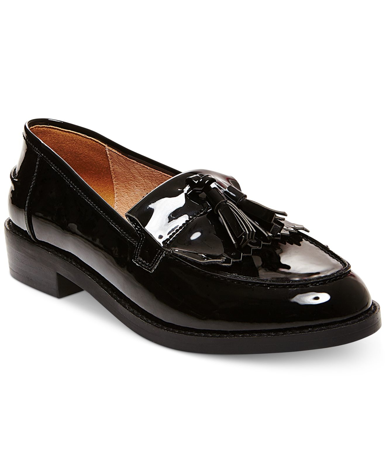 Steve madden Women's Meela Lug Tassel Loafer in Black | Lyst