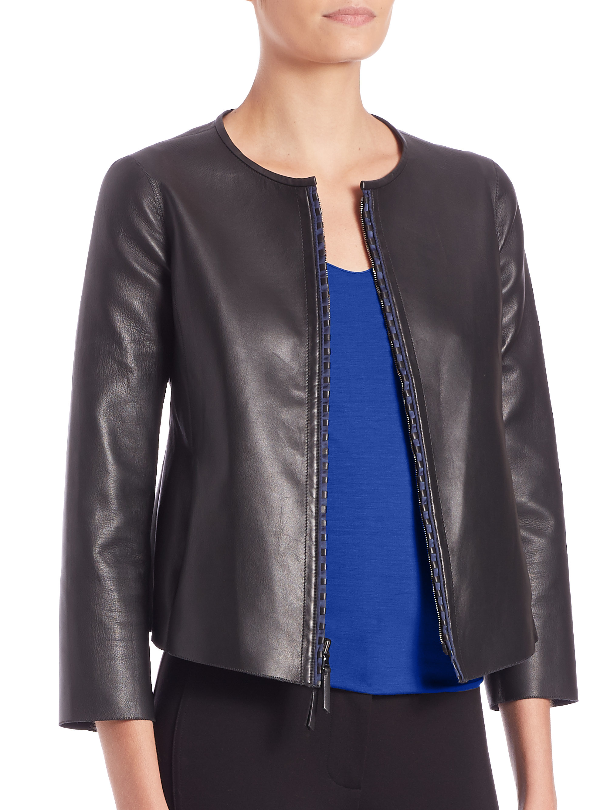 Armani Reversible Leather Jacket Lyst Gallery