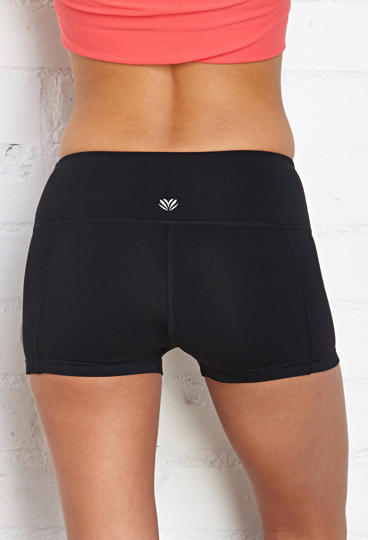 Lyst - Forever 21 High Waisted Hot Yoga Shorts in Black