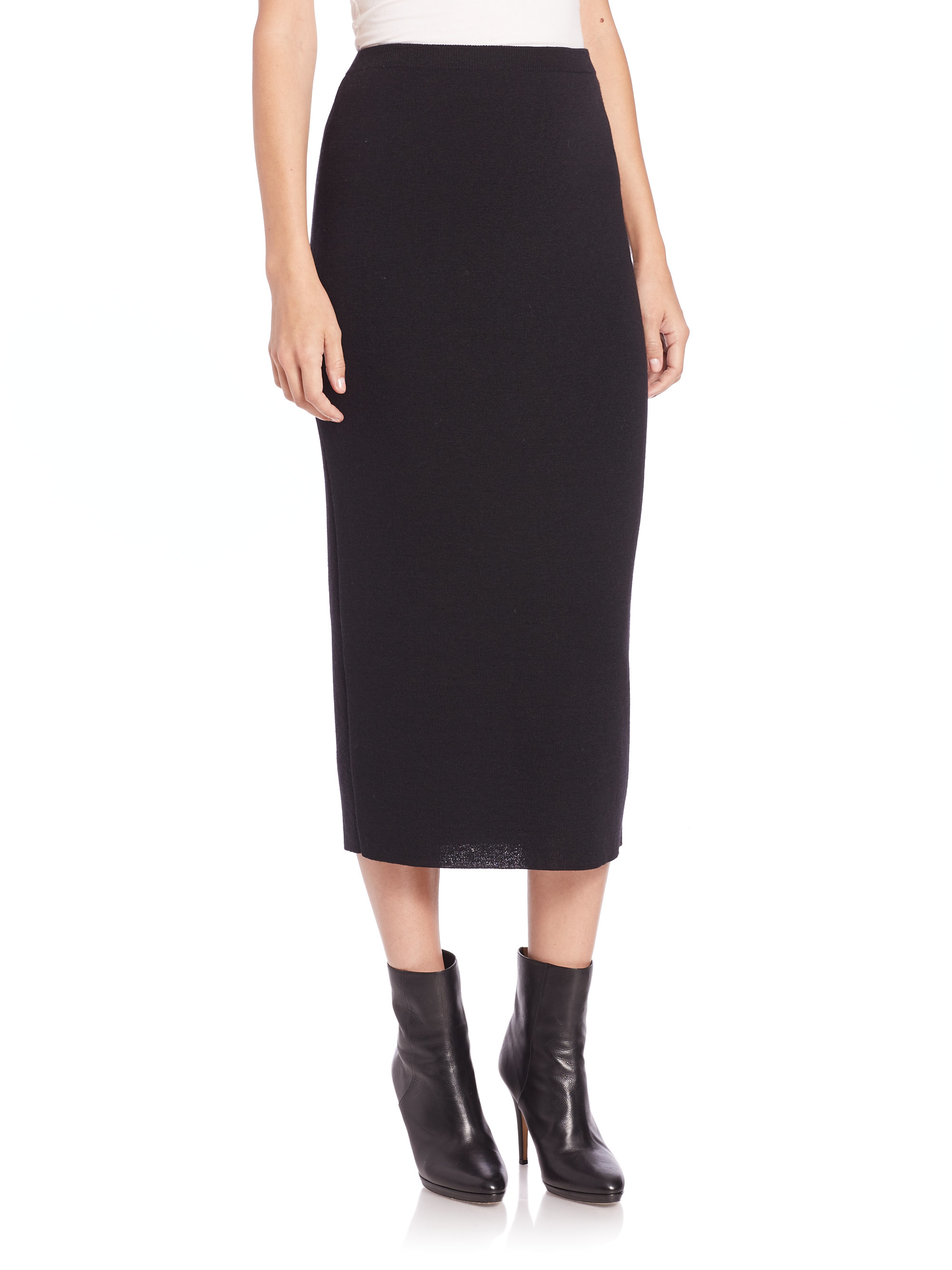 Lyst - Eileen Fisher Icon Wool Pencil Skirt in Black