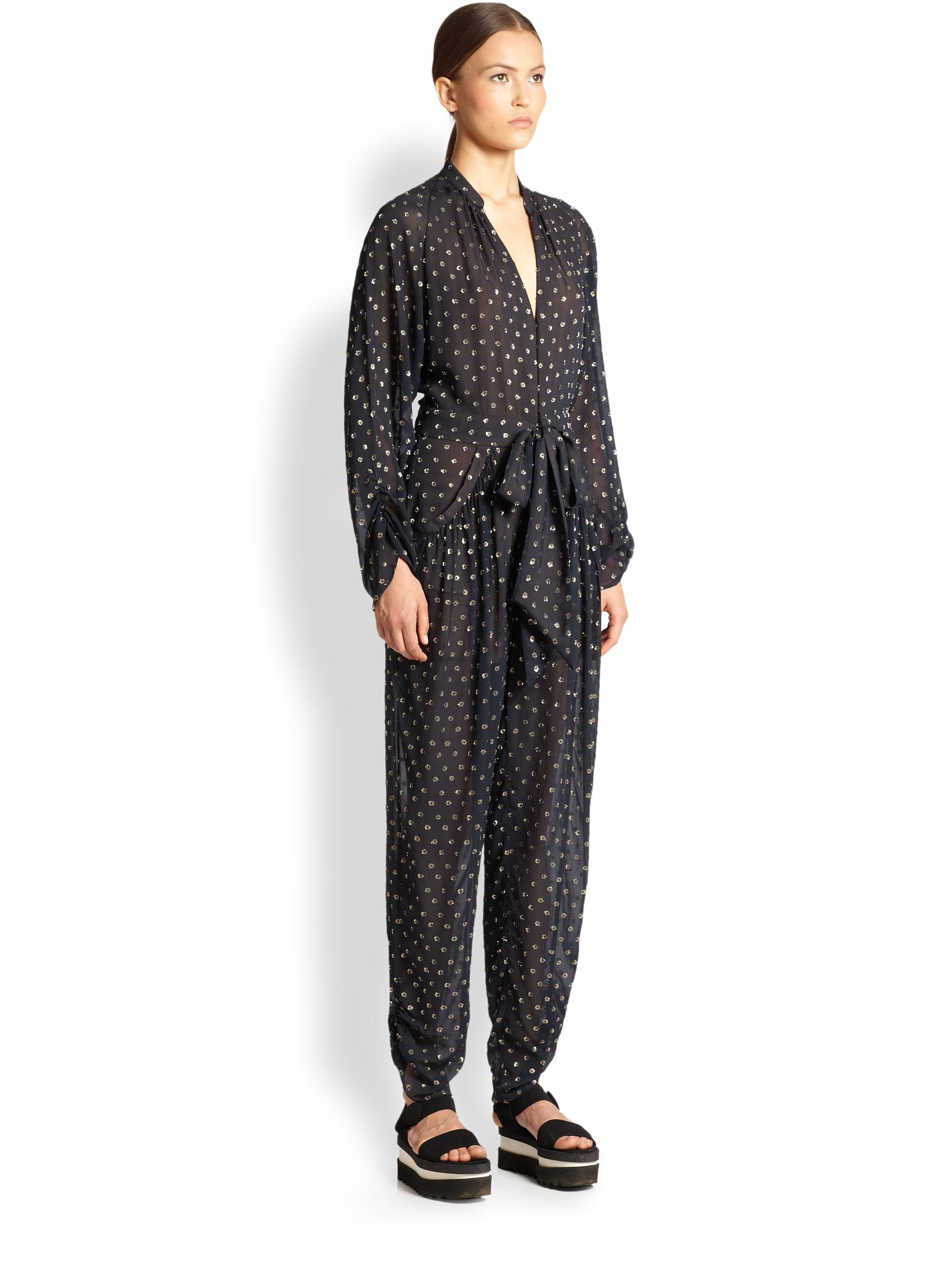 stella mccartney denim jumpsuit