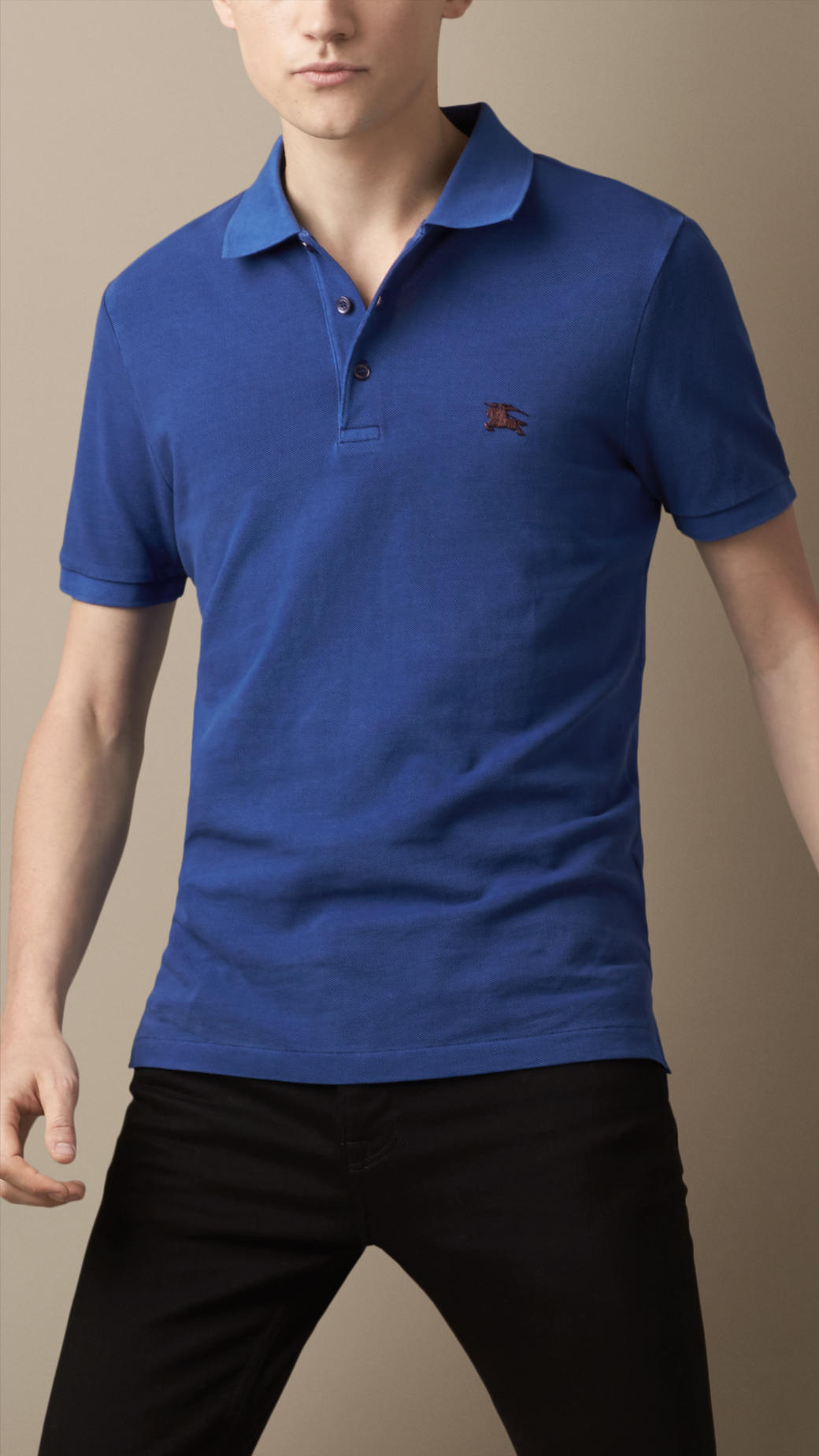 Burberry Cotton Jersey Double Dyed Polo Shirt in Blue for Men (bright ...