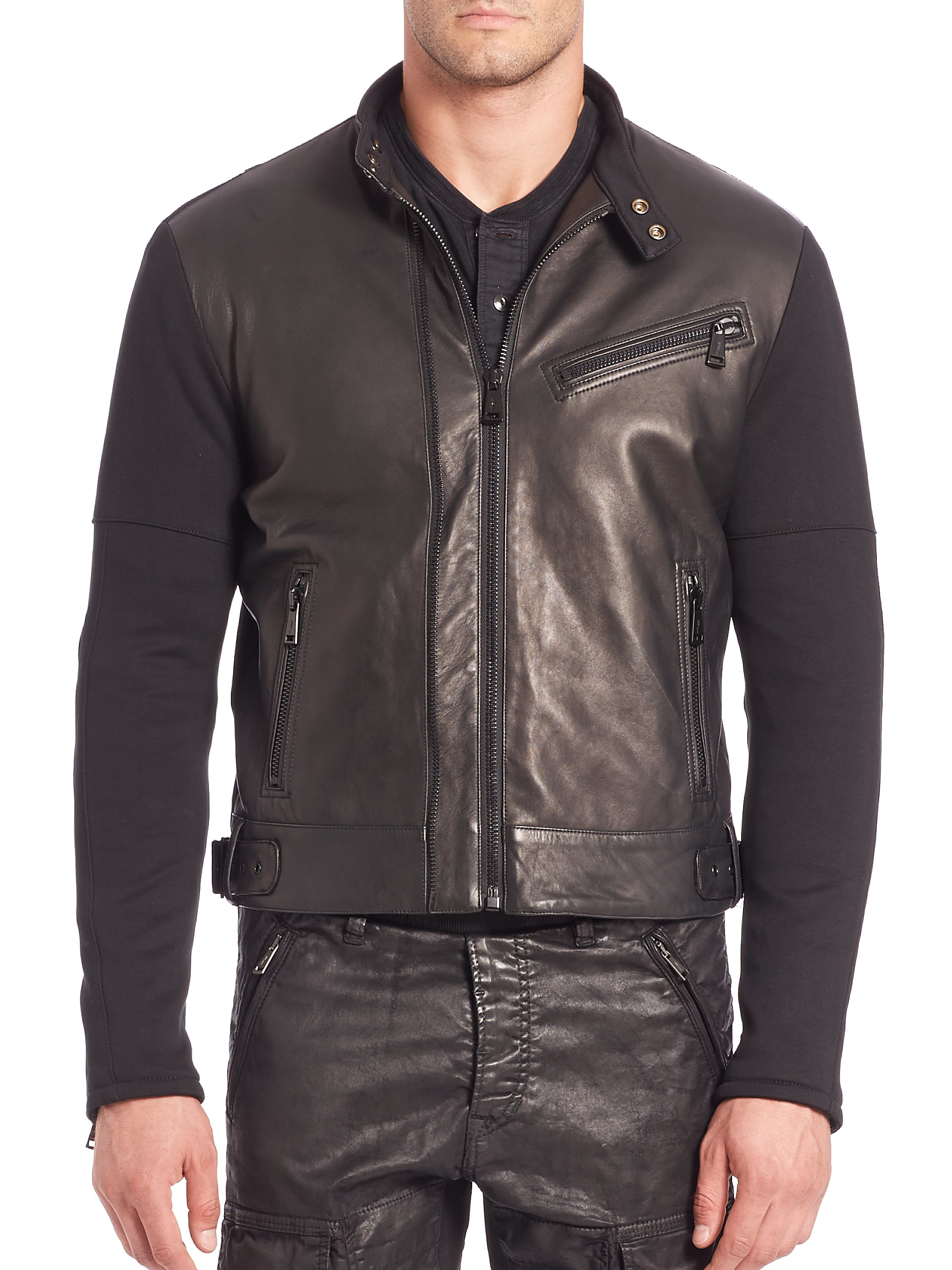 Lyst Ralph Lauren Black Label Leatherfront Moto Jacket