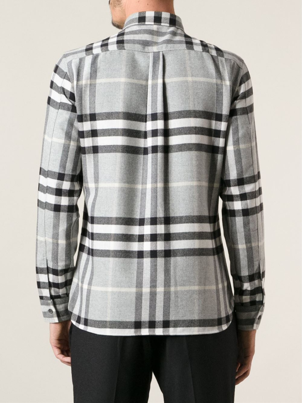 Lyst - Burberry brit Checked Flannel Shirt in Gray for Men